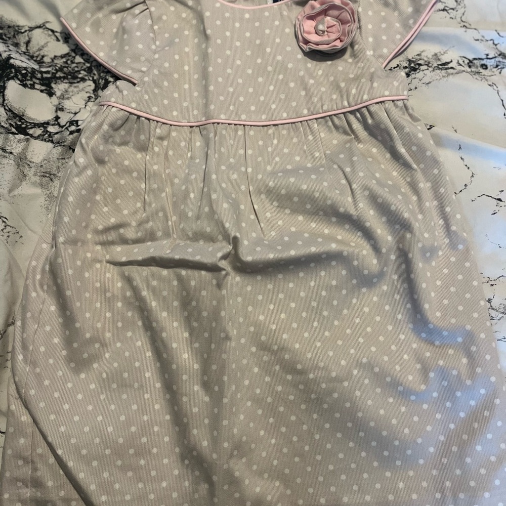 Janie and Jack Polka Dot Dress - Gray and Pink